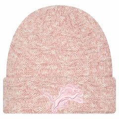 Detroit Lions New Era Women's Metallic Cuffed Knit Hat Pink | NFL