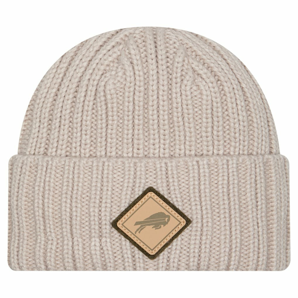 Buffalo Bills New Era Logo Applique Cuffed Knit Hat Light Beige | NFL