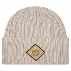 Las Vegas Raiders New Era Logo Applique Cuffed Knit Hat Light Beige | NFL