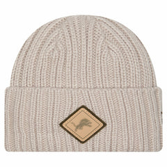Detroit Lions New Era Logo Applique Cuffed Knit Hat Light Beige | NFL