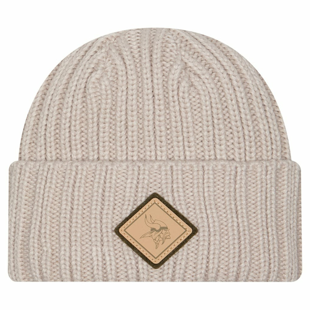 Minnesota Vikings New Era Logo Applique Cuffed Knit Hat Light Beige | NFL