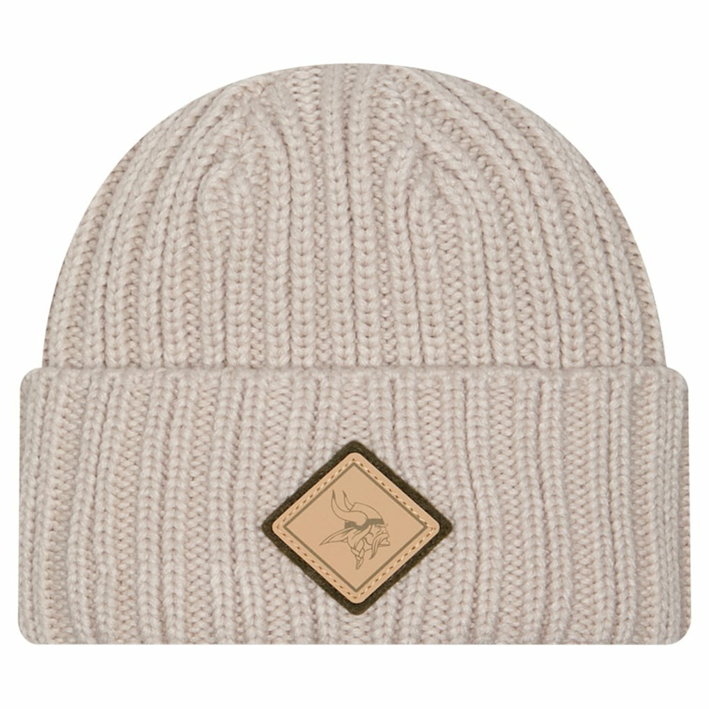 Minnesota Vikings New Era Logo Applique Cuffed Knit Hat Light Beige | NFL