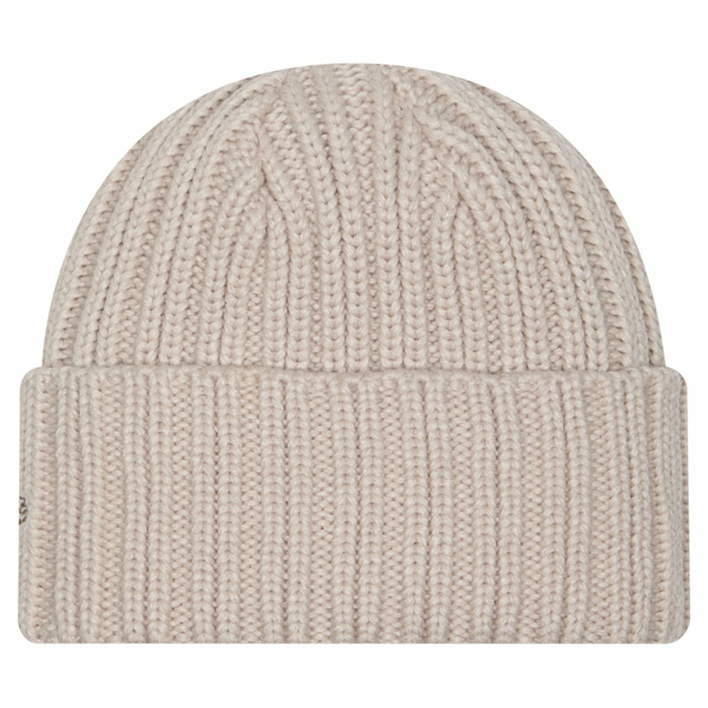 Miami Dolphins New Era Logo Applique Cuffed Knit Hat Light Beige | NFL