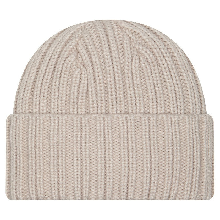 New York Jets New Era Logo Applique Cuffed Knit Hat Light Beige | NFL