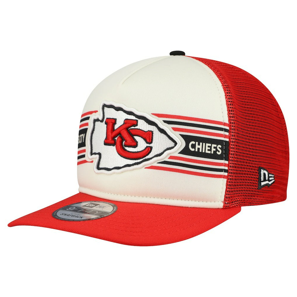 Kansas City Chiefs New Era Banner A-Frame 9FIFTY Snapback Hat Cream/Red | NFL