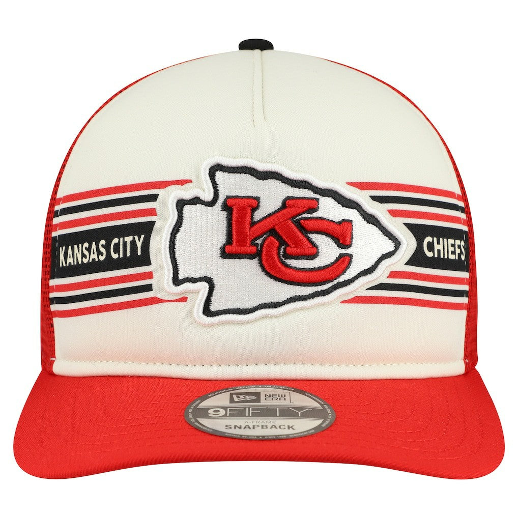 Kansas City Chiefs New Era Banner A-Frame 9FIFTY Snapback Hat Cream/Red | NFL