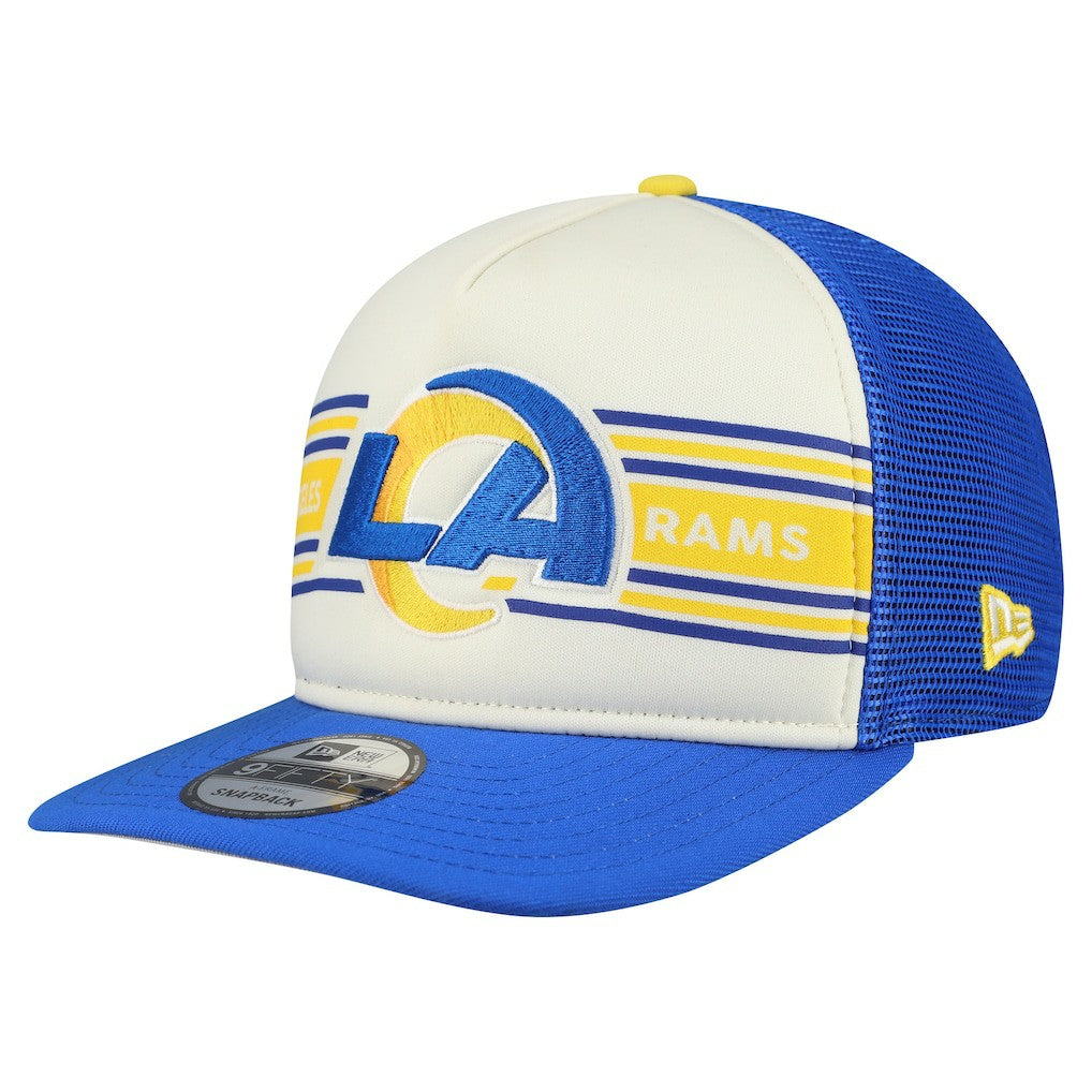 Los Angeles Rams New Era Banner A-Frame 9FIFTY Snapback Hat Cream/Royal | NFL