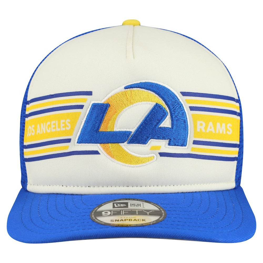 Los Angeles Rams New Era Banner A-Frame 9FIFTY Snapback Hat Cream/Royal | NFL