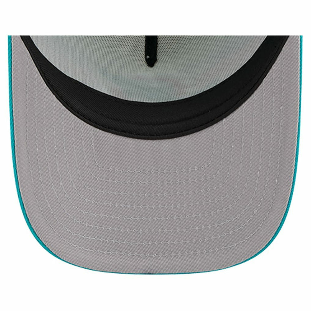 Miami Dolphins New Era Banner A-Frame 9FIFTY Trucker Snapback Hat Cream/Aqua | NFL