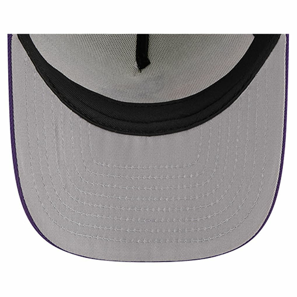Minnesota Vikings New Era Banner A-Frame 9FIFTY Trucker Snapback Hat Cream/Purple | NFL