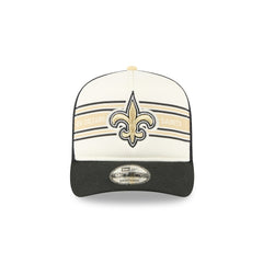 New Orleans Saints New Era Banner A-Frame 9FIFTY Trucker Snapback Hat Cream/Black | NFL