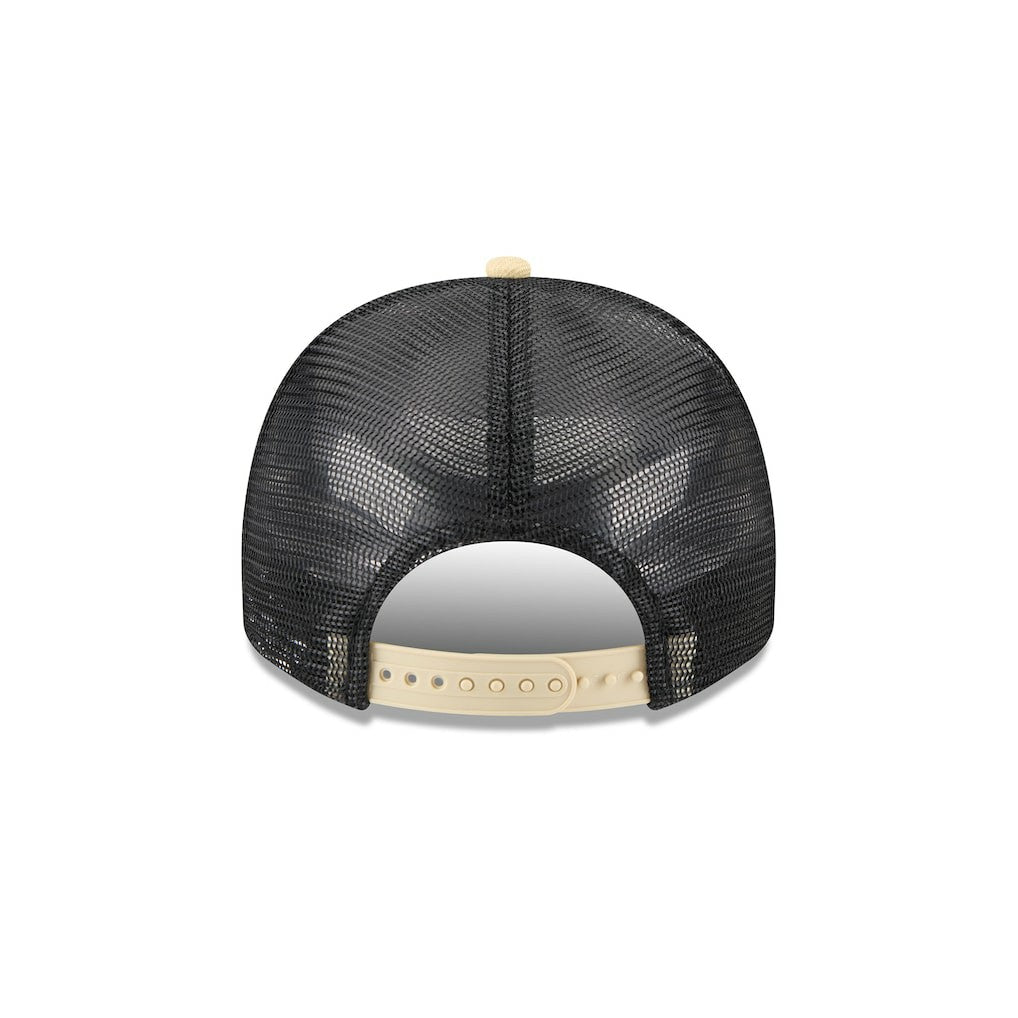 New Orleans Saints New Era Banner A-Frame 9FIFTY Trucker Snapback Hat Cream/Black | NFL