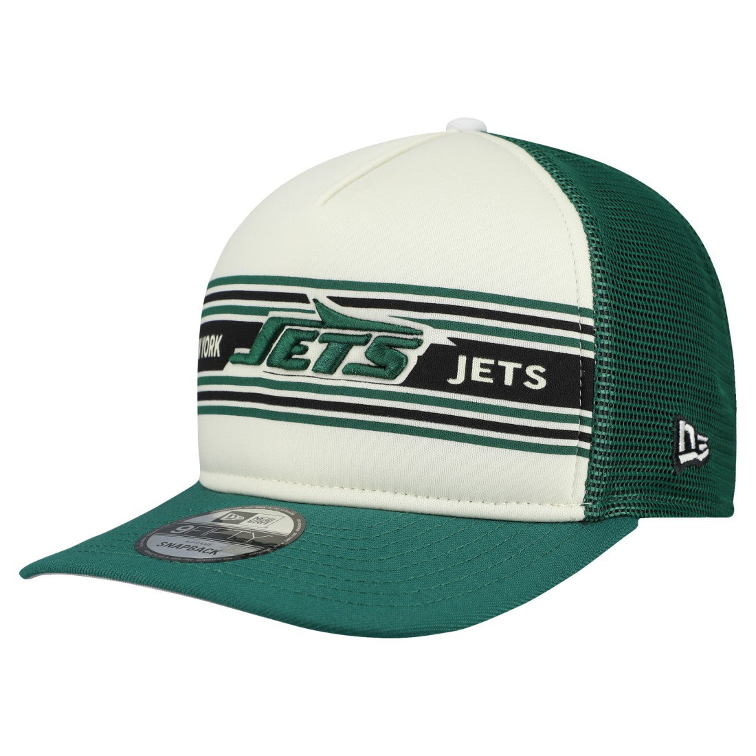 New York Jets New Era Banner A-Frame 9FIFTY Snapback Hat Cream/Green | NFL