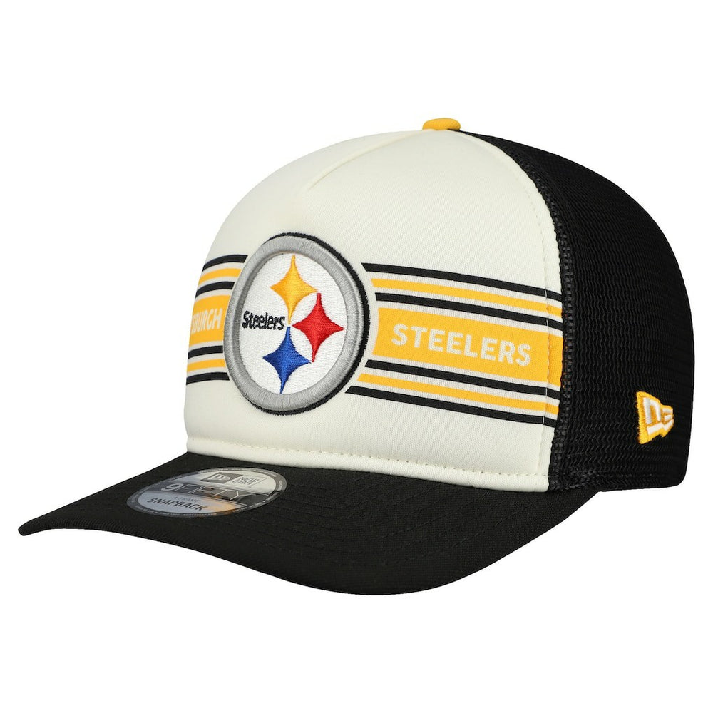 Pittsburgh Steelers New Era Banner A-Frame 9FIFTY Snapback Hat Cream/Black | NFL