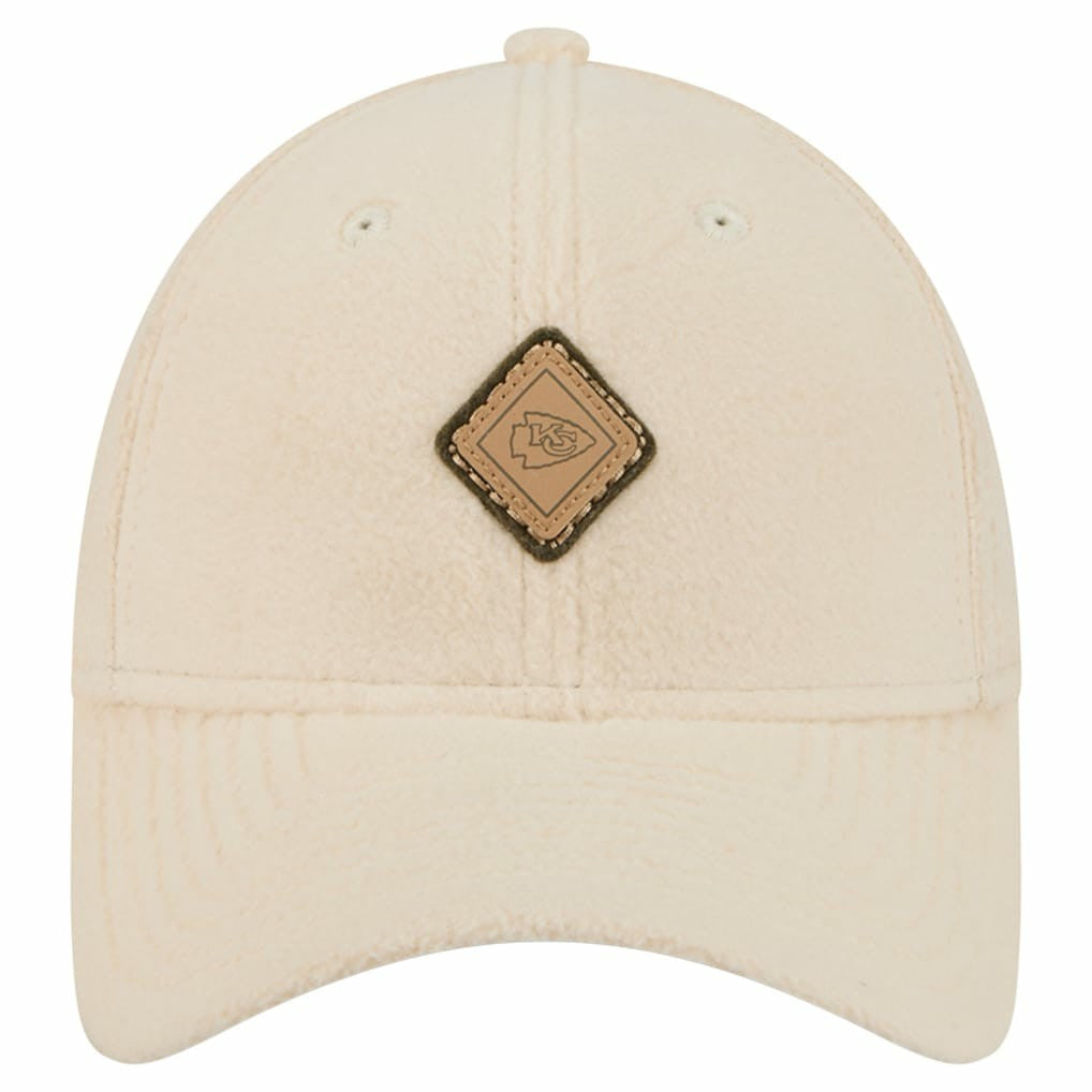 Kansas City Chiefs New Era Women's Comfy 9FORTY Adjustable Hat Cream | NFL