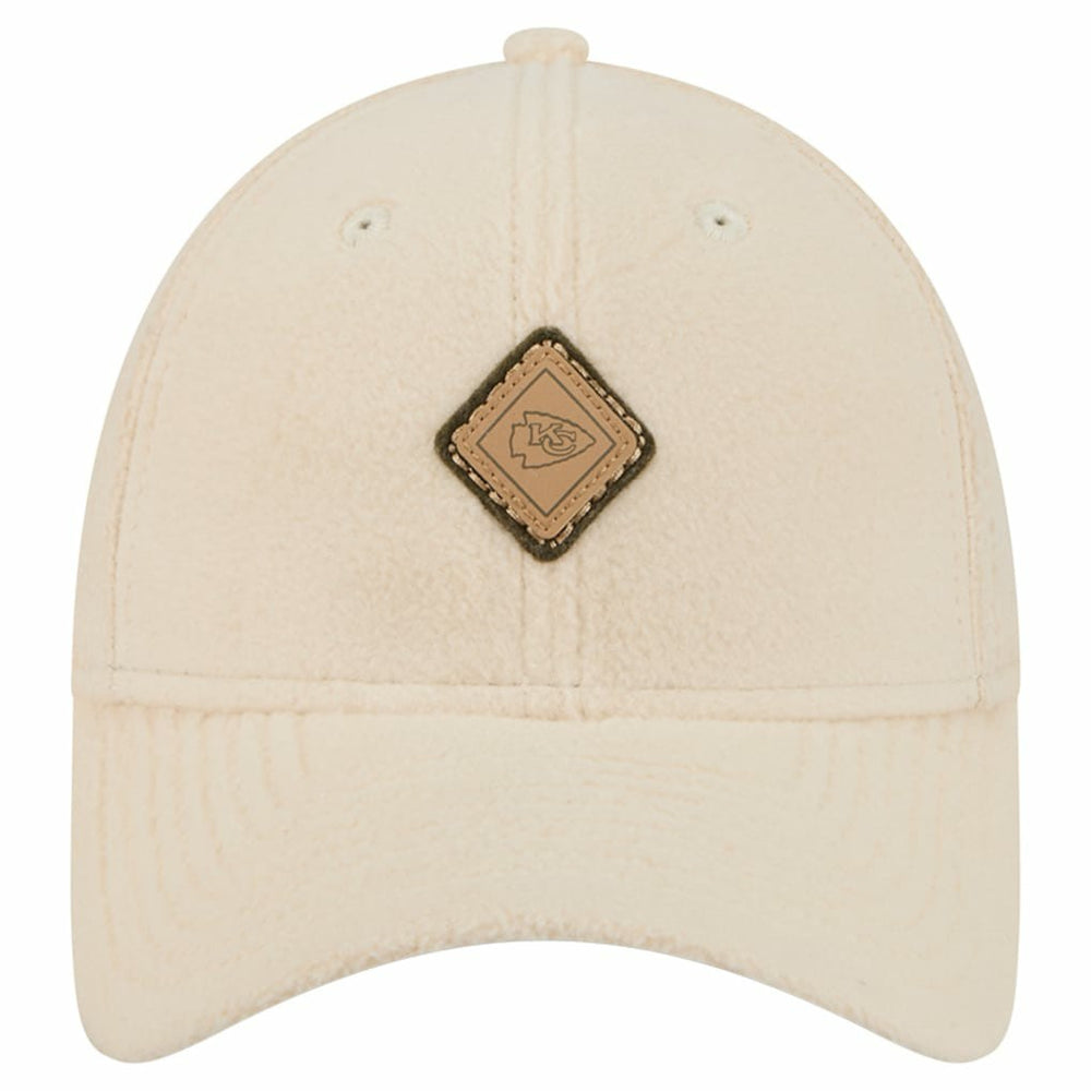 Kansas City Chiefs New Era Women's Comfy 9FORTY Adjustable Hat Cream | NFL