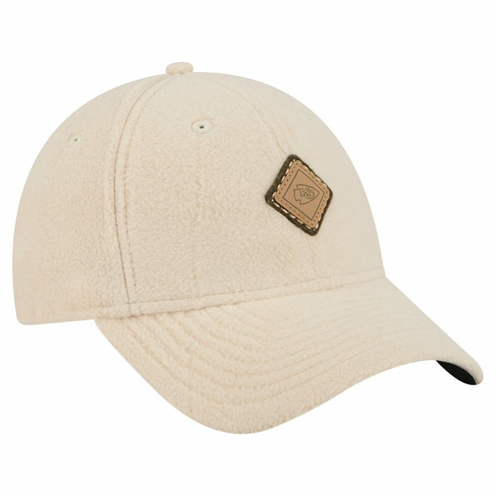 Kansas City Chiefs New Era Women's Comfy 9FORTY Adjustable Hat Cream | NFL