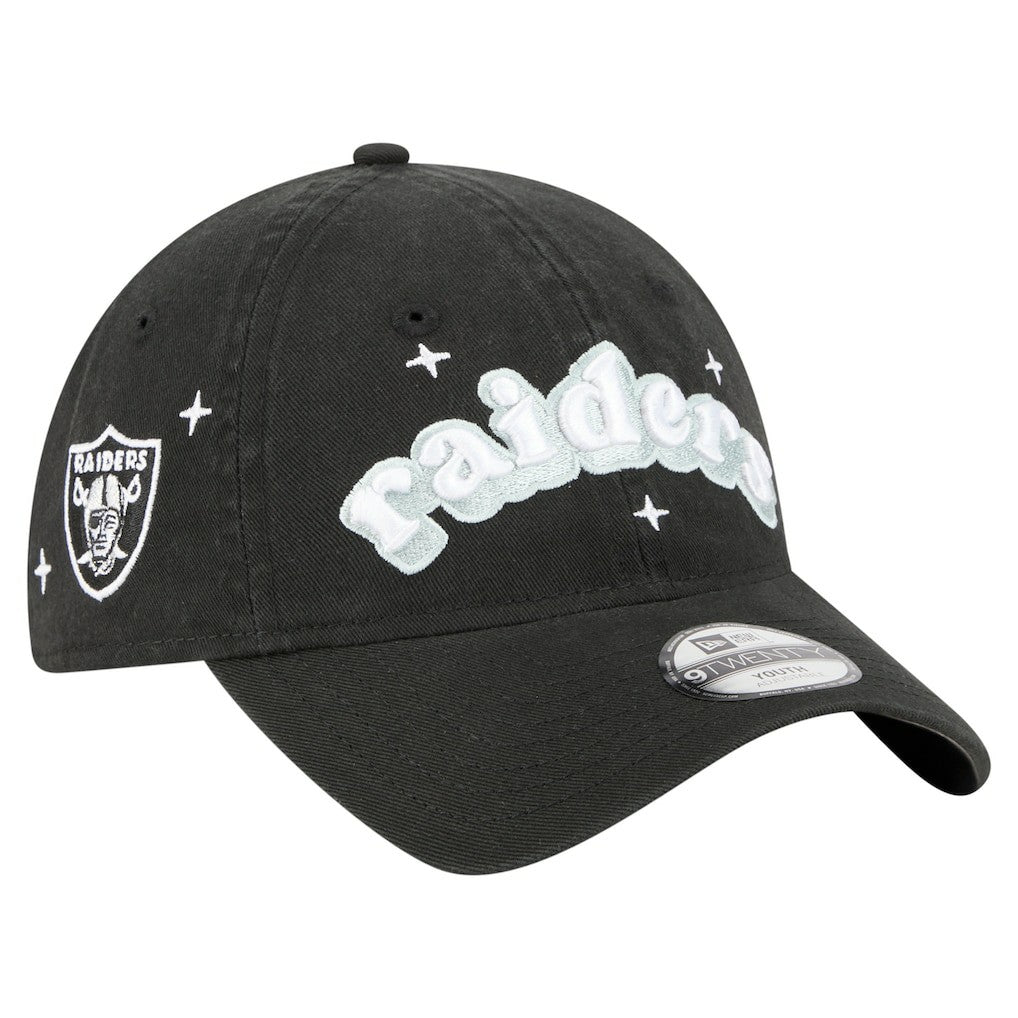 Las Vegas Raiders New Era Girls Youth Cheer 9TWENTY Adjustable Hat Black | NFL