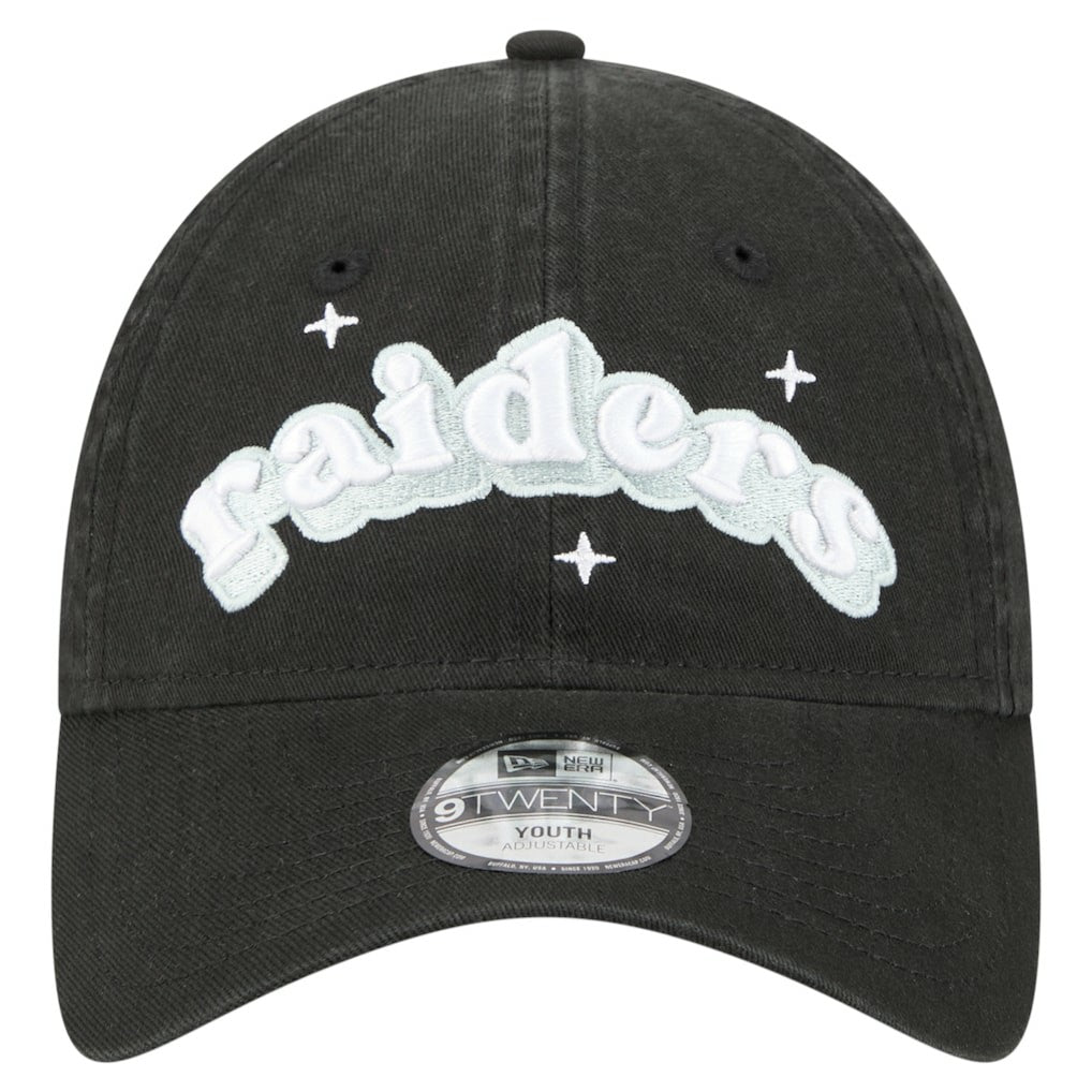 Las Vegas Raiders New Era Girls Youth Cheer 9TWENTY Adjustable Hat Black | NFL