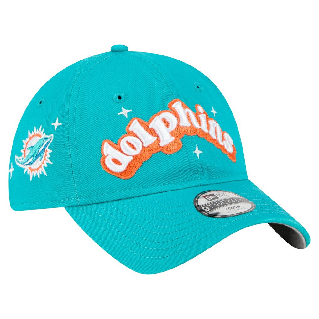 Miami Dolphins New Era Girls Youth Cheer 9TWENTY Adjustable Hat Aqua | NFL