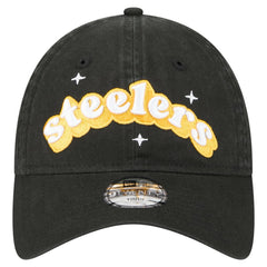Pittsburgh Steelers New Era Girls Youth Cheer 9TWENTY Adjustable Hat Black | NFL