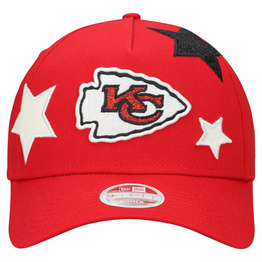 Kansas City Chiefs New Era Women's Stardom A-Frame 9FORTY Adjustable Hat Red | NFL