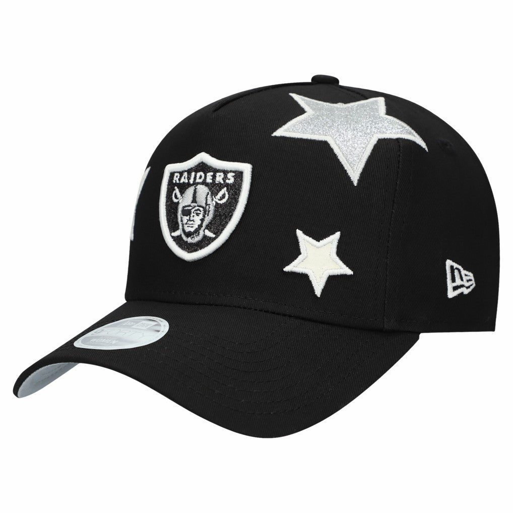 Las Vegas Raiders New Era Women's Stardom A-Frame 9FORTY Adjustable Hat Black | NFL