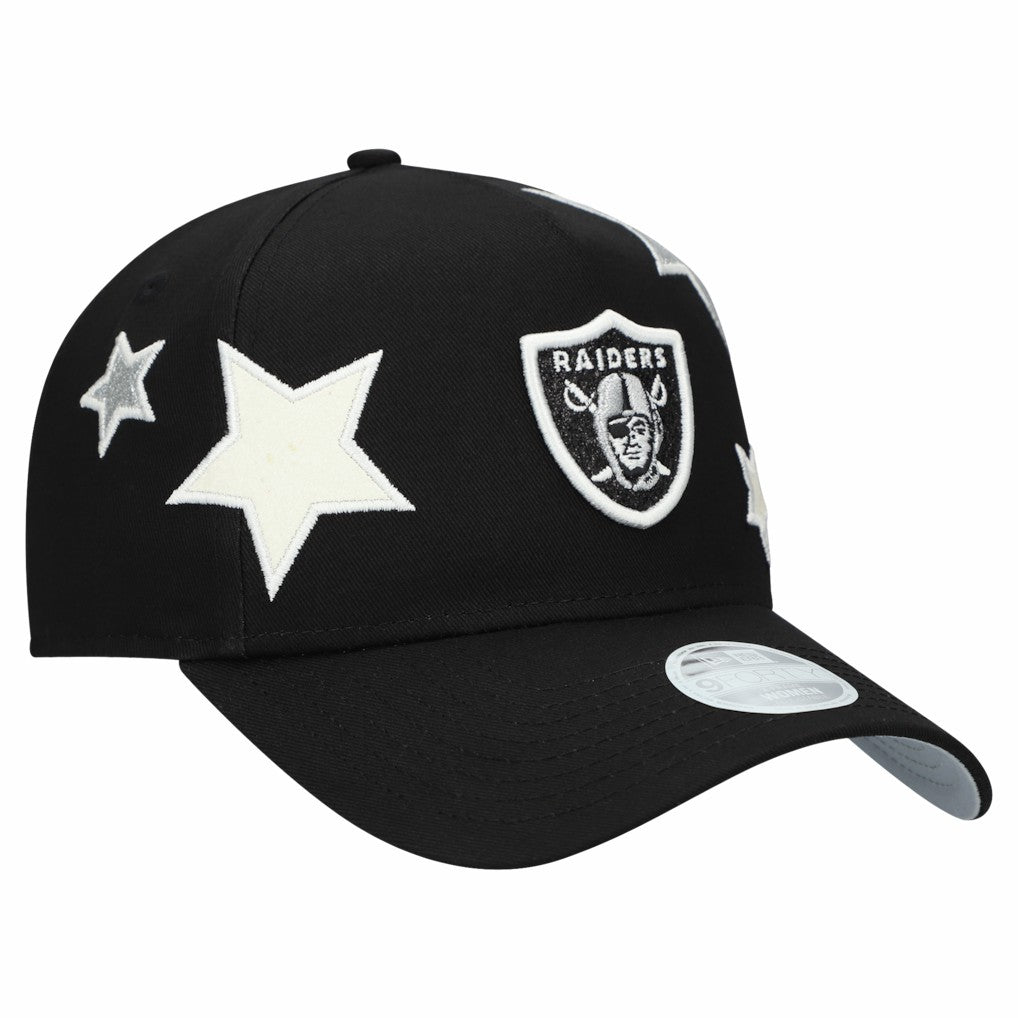 Las Vegas Raiders New Era Women's Stardom A-Frame 9FORTY Adjustable Hat Black | NFL