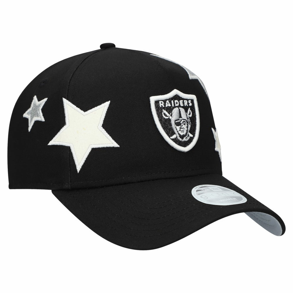 Las Vegas Raiders New Era Women's Stardom A-Frame 9FORTY Adjustable Hat Black | NFL