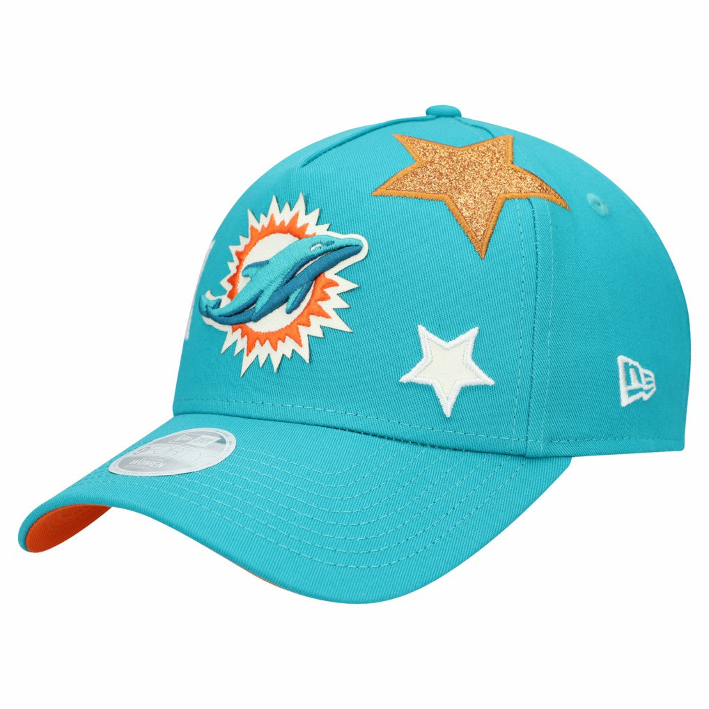 Miami Dolphins New Era Women's Stardom A-Frame 9FORTY Adjustable Hat Aqua | NFL