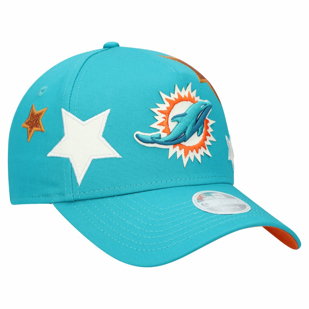Miami Dolphins New Era Women's Stardom A-Frame 9FORTY Adjustable Hat Aqua | NFL