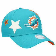 Miami Dolphins New Era Women's Stardom A-Frame 9FORTY Adjustable Hat Aqua | NFL