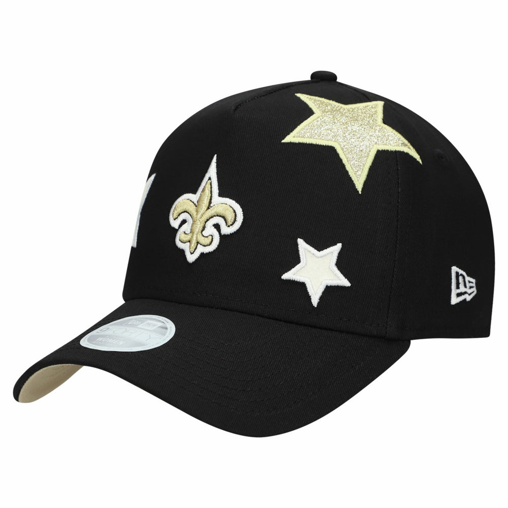 New Orleans Saints New Era Women's Stardom A-Frame 9FORTY Adjustable Hat Black | NFL