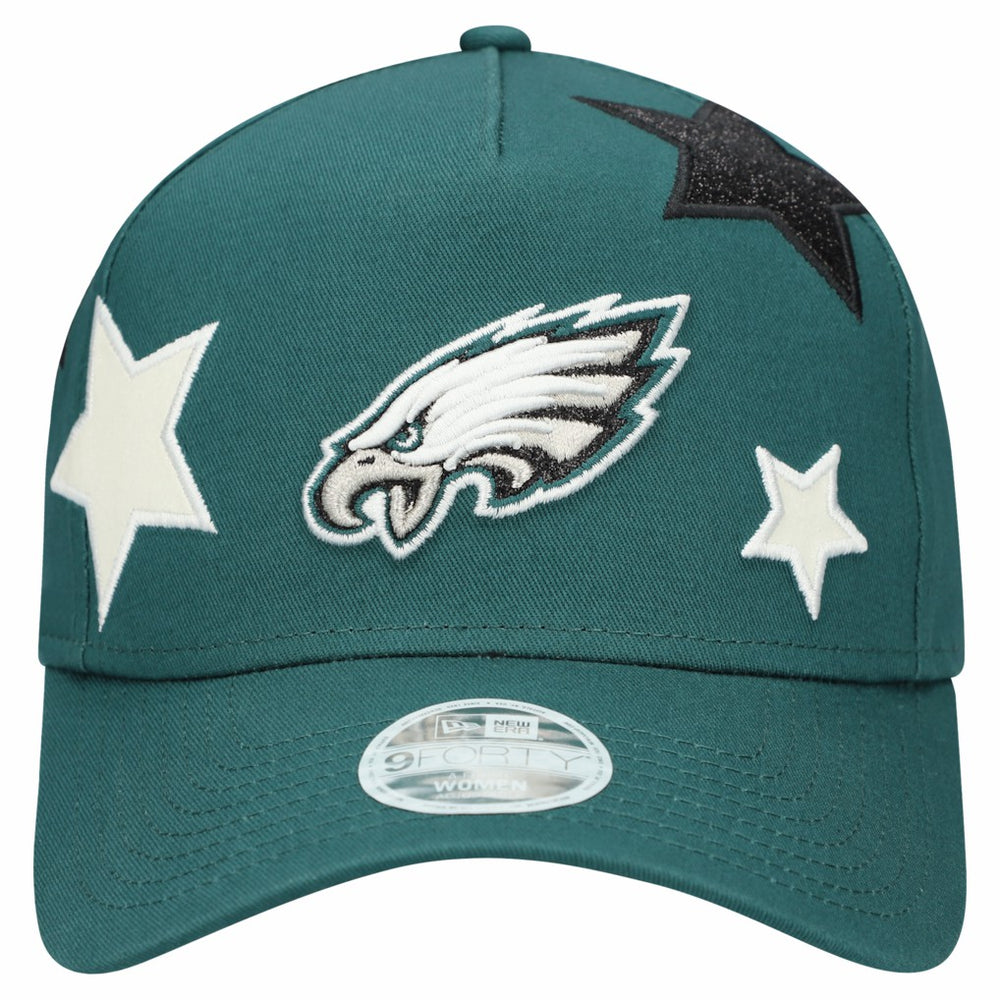 Philadelphia Eagles New Era Women's Stardom A-Frame 9FORTY Adjustable Hat Midnight Green | NFL