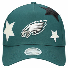 Philadelphia Eagles New Era Women's Stardom A-Frame 9FORTY Adjustable Hat Midnight Green | NFL