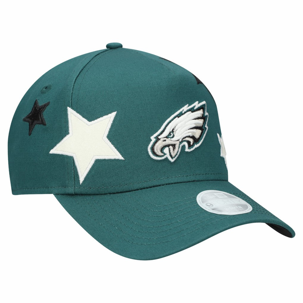 Philadelphia Eagles New Era Women's Stardom A-Frame 9FORTY Adjustable Hat Midnight Green | NFL