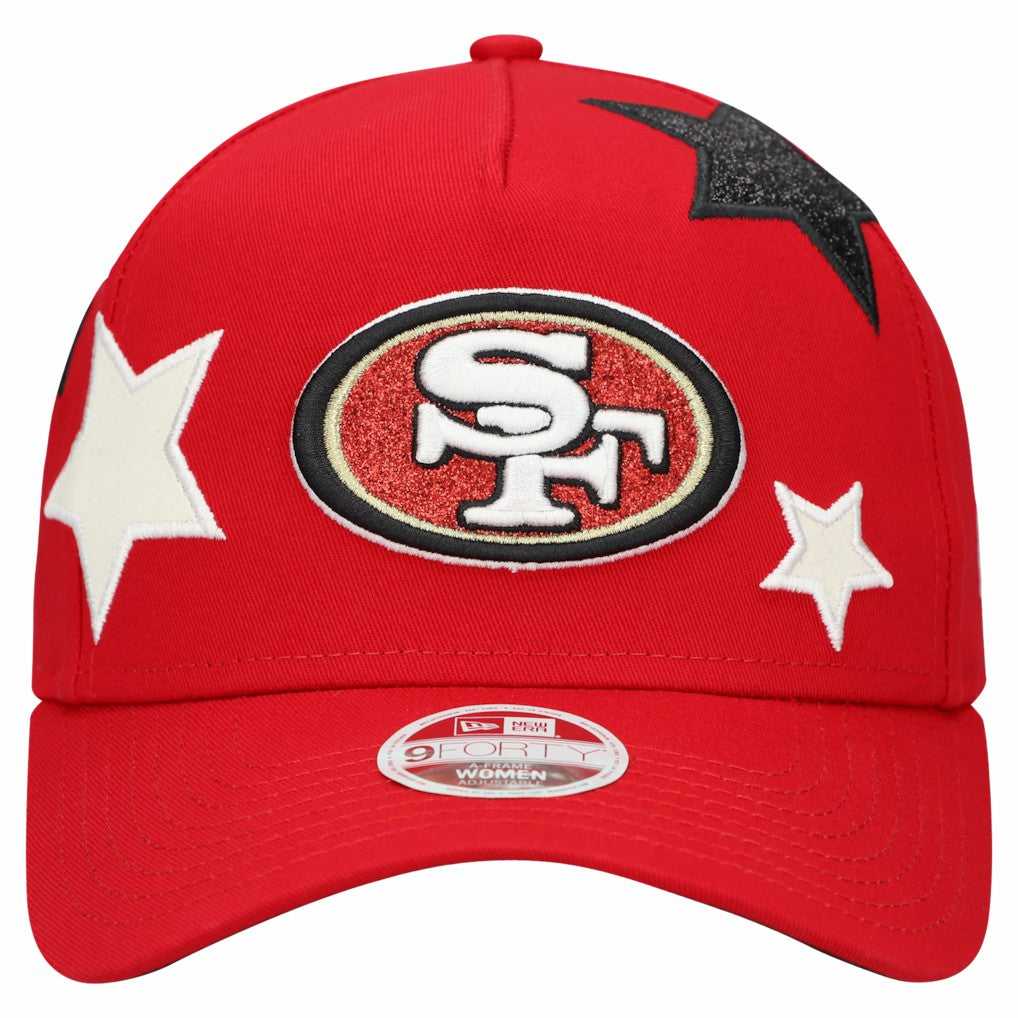 San Francisco 49ers New Era Women's Stardom A-Frame 9FORTY Adjustable Hat Scarlet | NFL