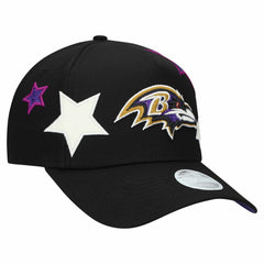 Baltimore Ravens New Era Women's Stardom A-Frame 9FORTY Adjustable Hat Black | NFL
