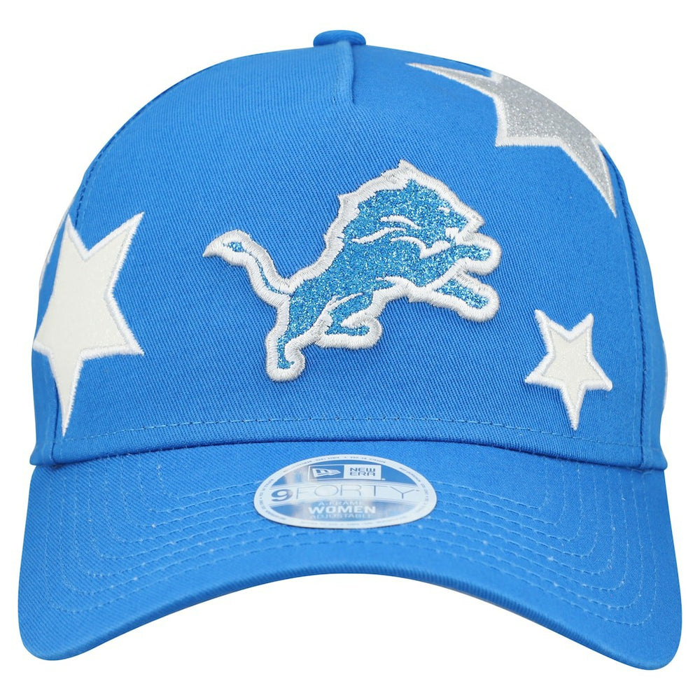 Detroit Lions New Era Women's Stardom A-Frame 9FORTY Adjustable Hat Blue | NFL