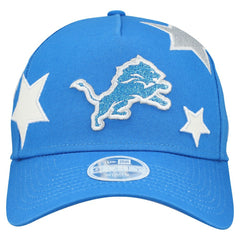 Detroit Lions New Era Women's Stardom A-Frame 9FORTY Adjustable Hat Blue | NFL