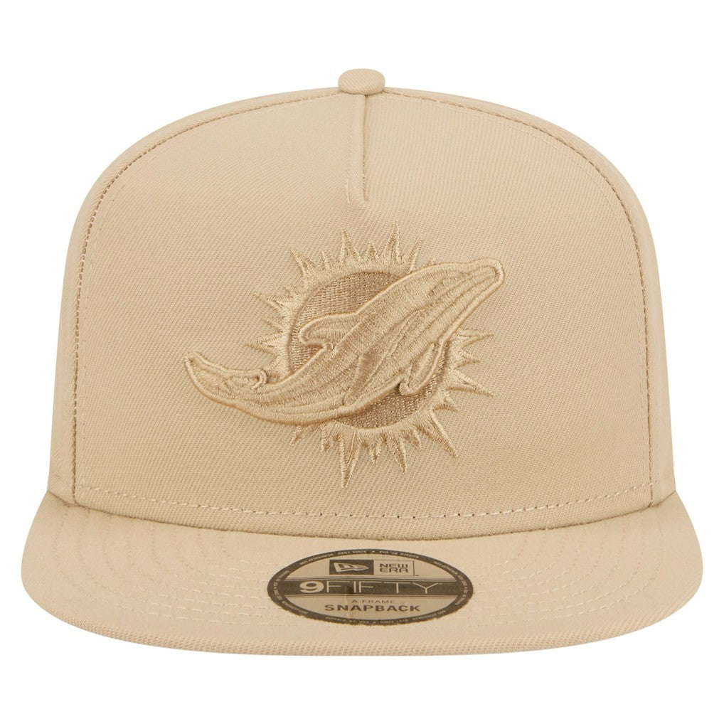 Miami Dolphins New Era Color Pack A-Frame 9FIFTY Snapback Hat Light Beige | NFL
