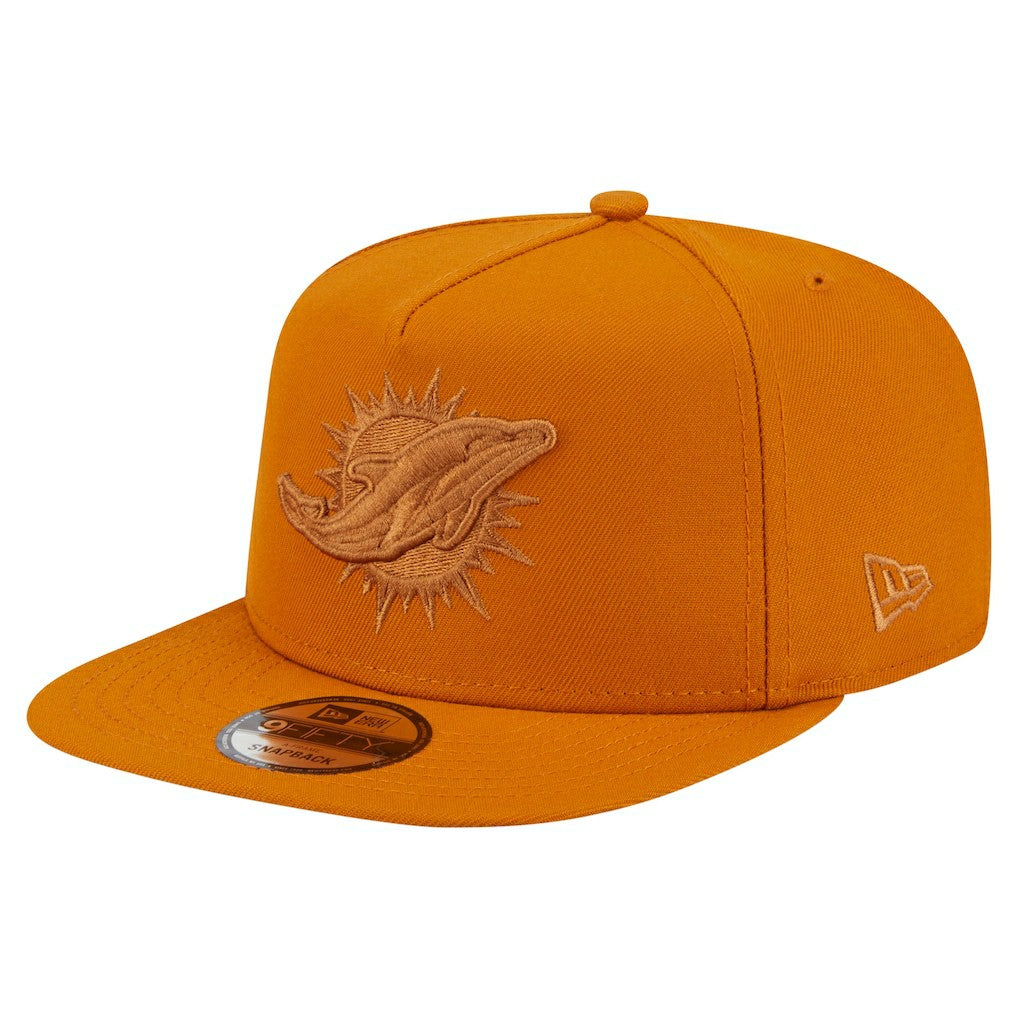 Miami Dolphins New Era Color Pack A-Frame 9FIFTY Snapback Hat Brown | NFL