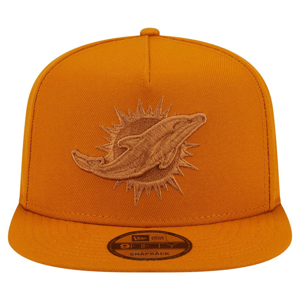 Miami Dolphins New Era Color Pack A-Frame 9FIFTY Snapback Hat Brown | NFL