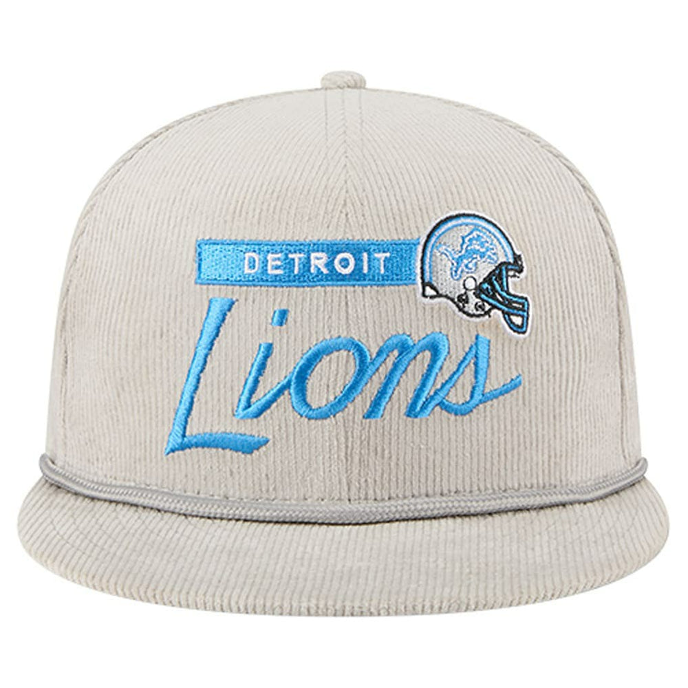 Detroit Lions New Era Cord Rope Corduroy 9FIFTY Snapback Hat Gray | NFL