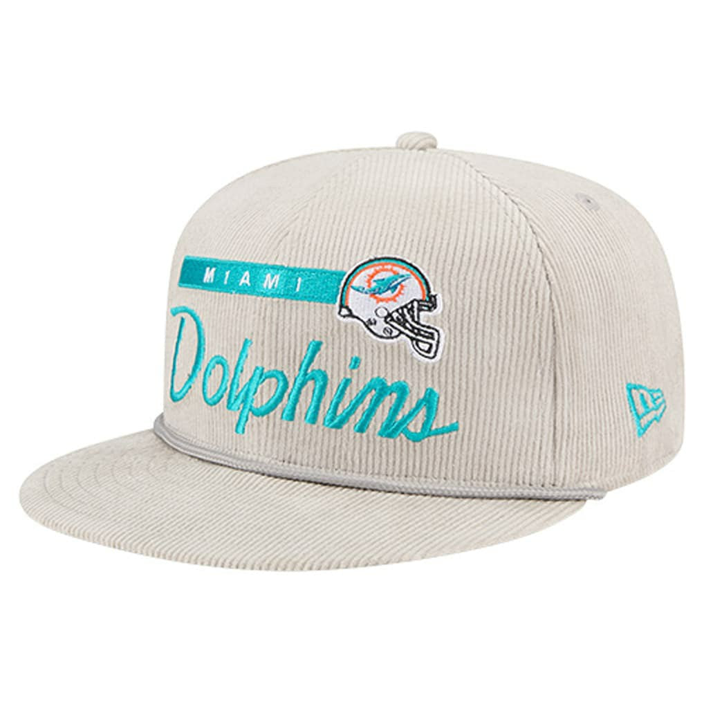 Miami Dolphins New Era Cord Rope Corduroy 9FIFTY Snapback Hat Gray | NFL