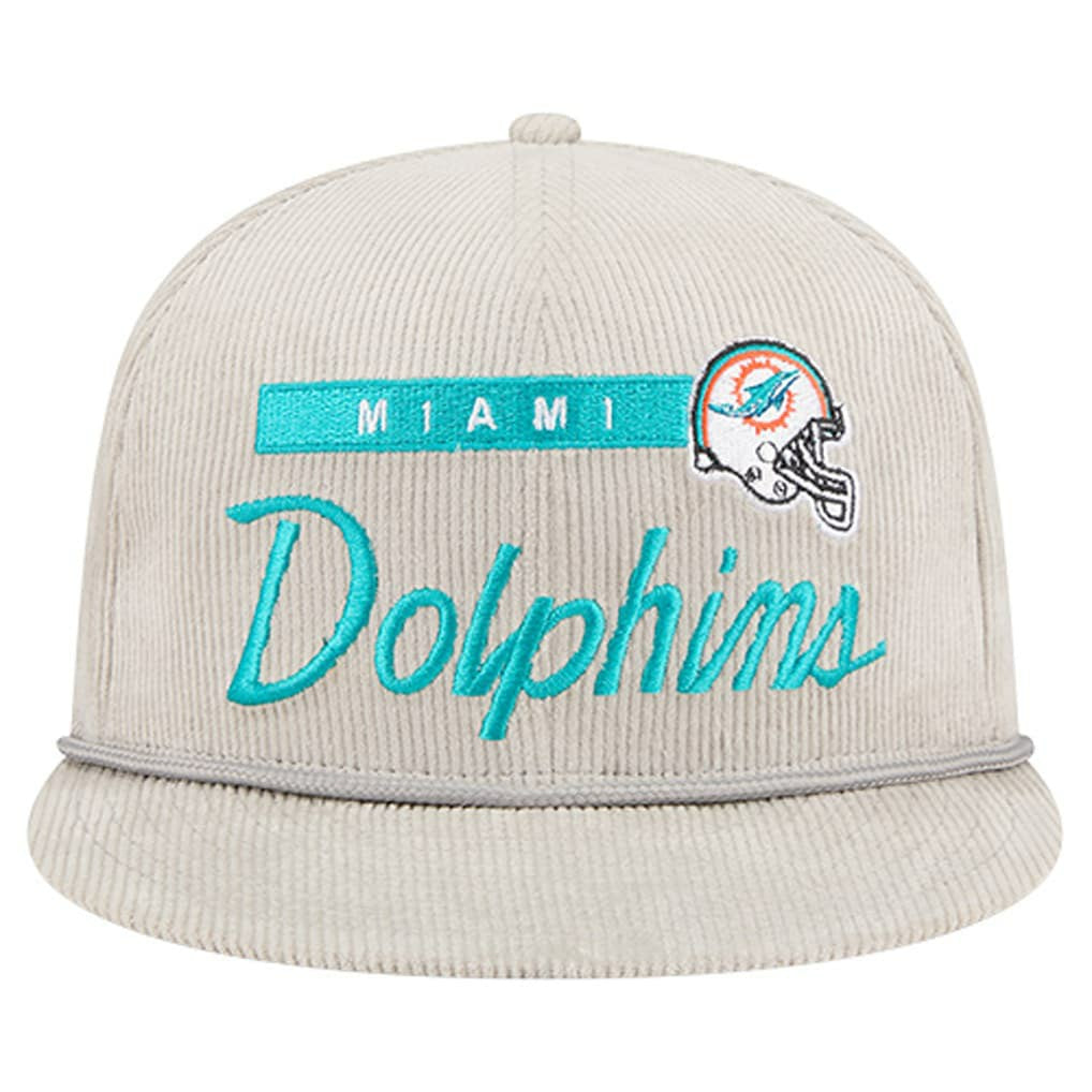 Miami Dolphins New Era Cord Rope Corduroy 9FIFTY Snapback Hat Gray | NFL