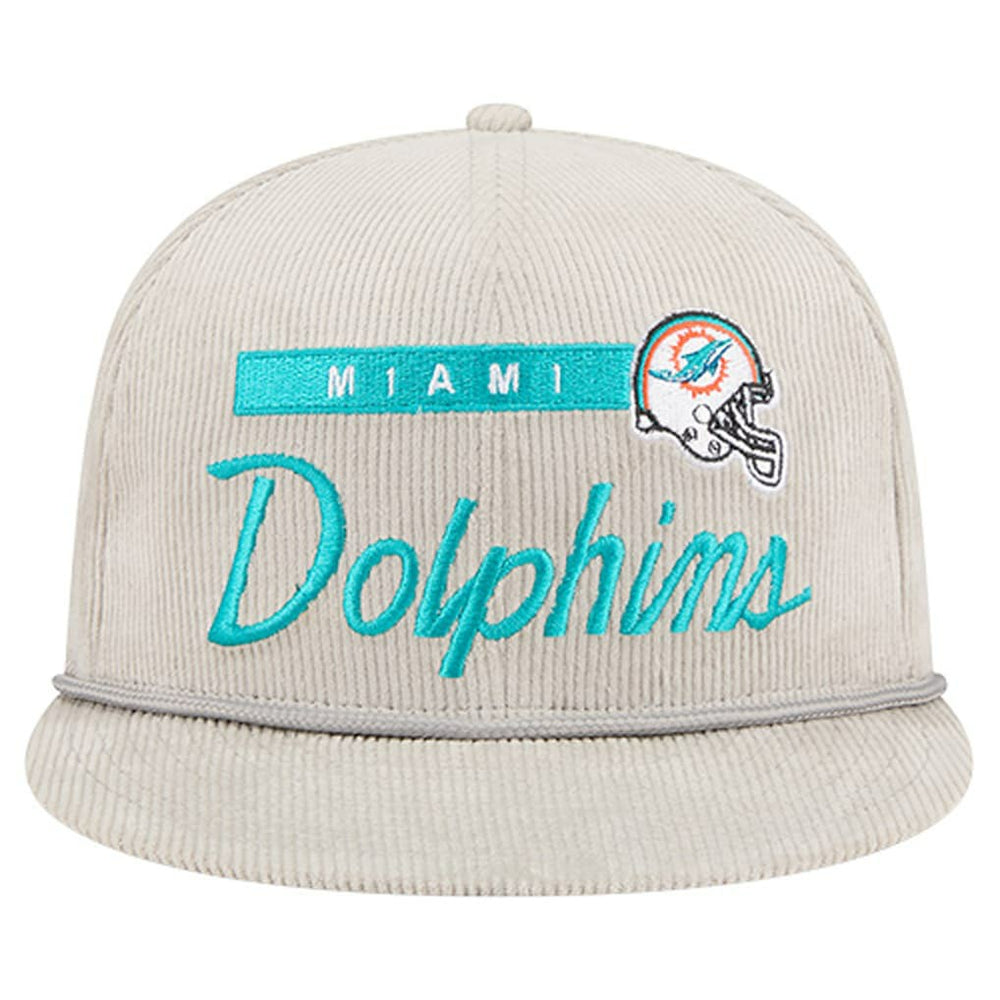 Miami Dolphins New Era Cord Rope Corduroy 9FIFTY Snapback Hat Gray | NFL