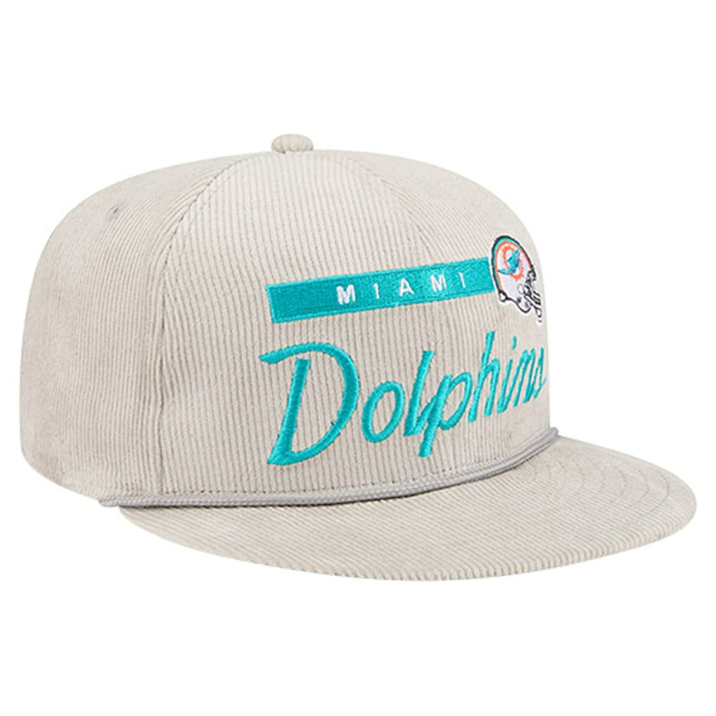 Miami Dolphins New Era Cord Rope Corduroy 9FIFTY Snapback Hat Gray | NFL
