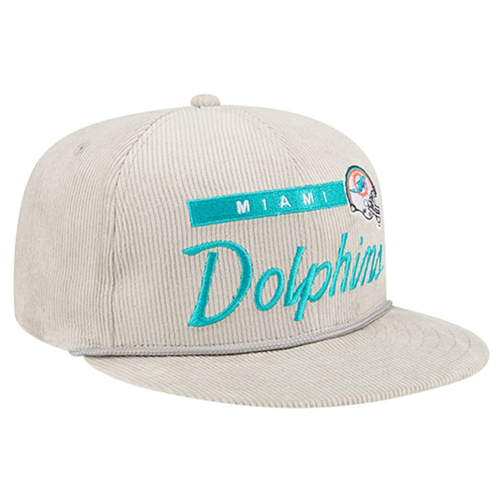 Miami Dolphins New Era Cord Rope Corduroy 9FIFTY Snapback Hat Gray | NFL