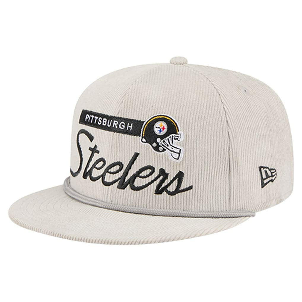 Pittsburgh Steelers New Era Cord Rope Corduroy 9FIFTY Snapback Hat Gray | NFL